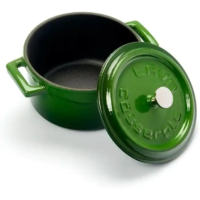 Lava Metal Döküm Mini Tencere, 10 cm, 0.35 L Hacim, Yeşil