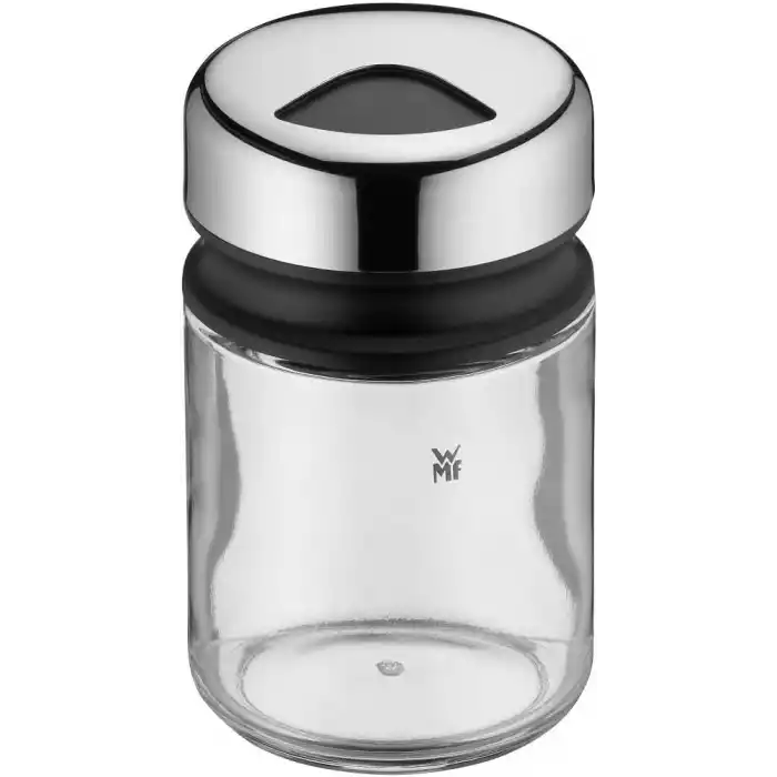 WMF 4 Parça Baharatlık Seti, 100 ml, Cam Baharat Kavanozu, Cromargan® Yüksek Kaliteli Paslanmaz Çelik Kapaklı, Bulaşık Makinesinde Yıkanabilir
