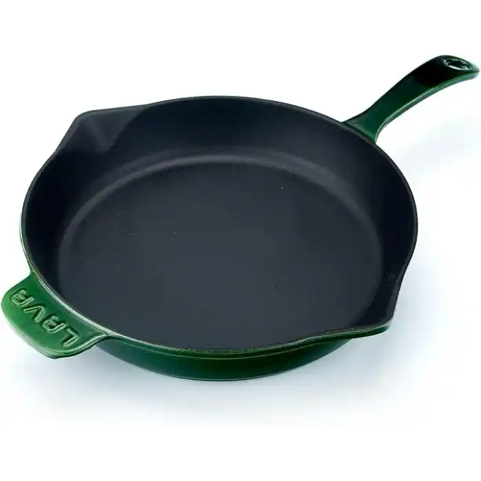 Lava Metal Premium Serisi - Döküm Kızartma Tavası, Yuvarlak, 28 cm, Majolik Yeşil