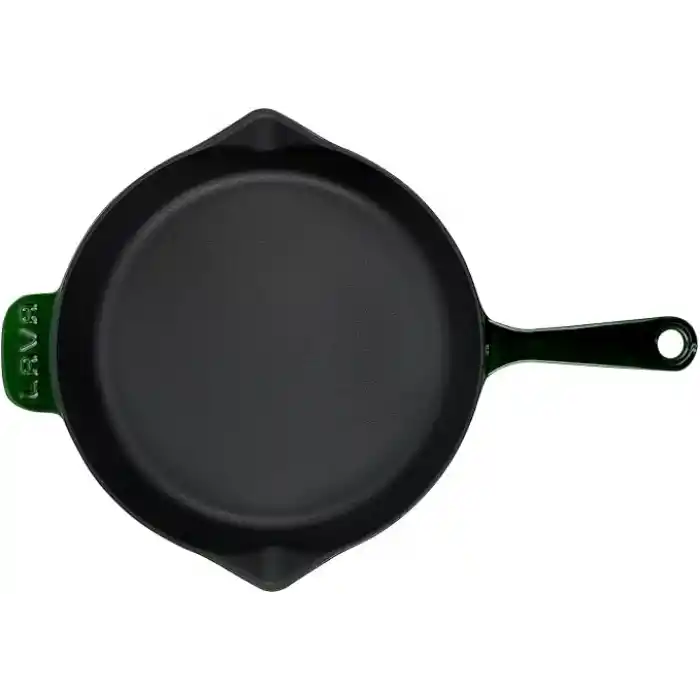 Lava Metal Premium Serisi - Döküm Kızartma Tavası, Yuvarlak, 28 cm, Majolik Yeşil
