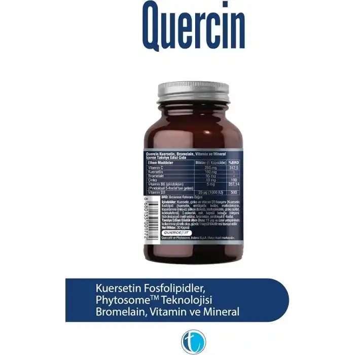 Tab İlaç Quertecin Fitozomal Kuersetin Bromelain 60 Kapsül