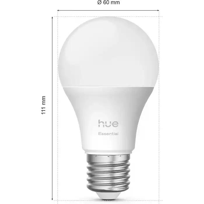 Philips Hue Essential 8W E27 806 Lumen Renkli Akıllı Ampul A60-25.000 Saat Ampul Kullanım Ömrü