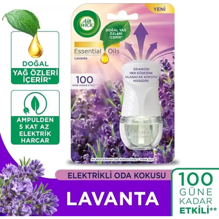 Air Wick Elektrikli Oda Kokusu Esansiyel Yağlar Cihaz + Yedek Şişe Lavanta