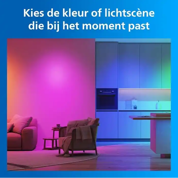Philips Smart Lighting LED Ampul A60 E27 100W Eşdeğer RGB 2li Paket - Google Home, Alexa, HomeKit ve Matter uyumlu