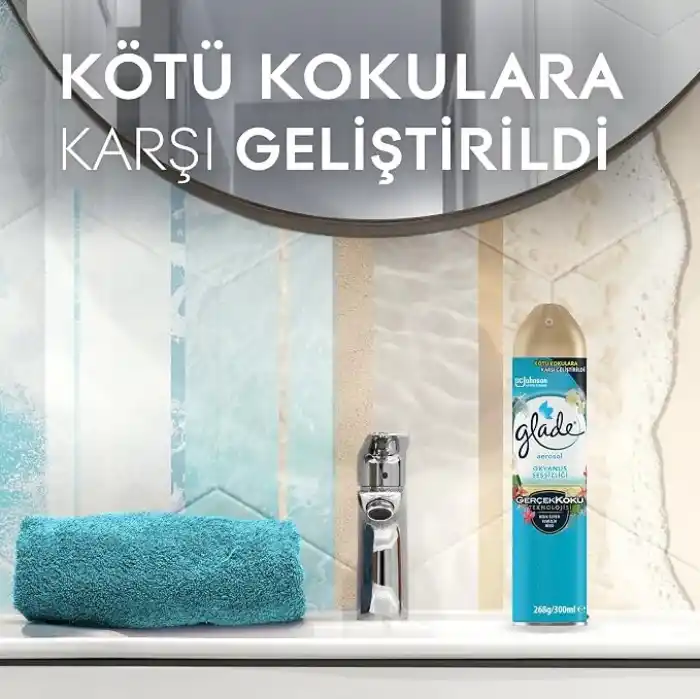Glade Aerosol Oda Kokusu Okyanus Sessizliği 300 ml, Anında Ferahlık