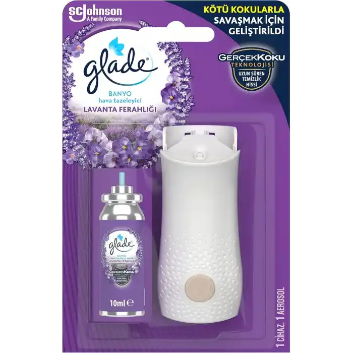 Glade Banyo Lavanta Ferahlığı Hava Tazeleyici 10 mL & Otomatik Sprey Cihazı