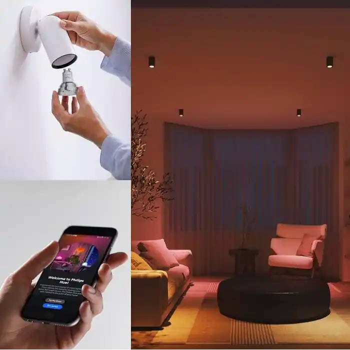 Philips Hue Essential 4.7W GU10 345 Lumen Renkli Akıllı Spot Ampul (2li Ekopaket) - 15.000 Saat Ampul Kullanım Ömrü