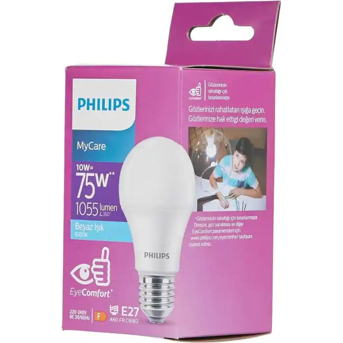 Philips 75W Led Ampul, 6500K Beyaz Işık, E27 Normal Duy 4lü paket