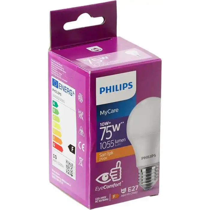 Philips 75W Led Ampul, 2700K Sarı Işık, E27 Normal Duy sarı 3lü paket