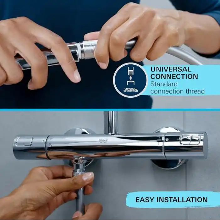 GROHE Vitalio Start 110 El Duşu, 1 Akışlı Yağmur Duşu, 110mm Yuvarlak Duş Başlığı, Kireç Önleyici Sistem, Krom, 27940001