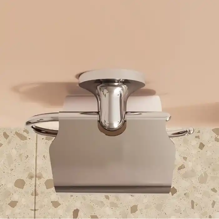 VitrA Marin A44945 Kapaklı Tuvalet Kağıtlığı, 10 x 10 x 10 cm; 360 gram, Krom