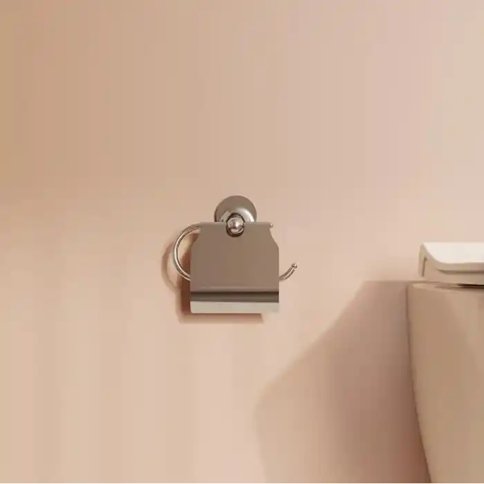 VitrA Marin A44945 Kapaklı Tuvalet Kağıtlığı, 10 x 10 x 10 cm; 360 gram, Krom