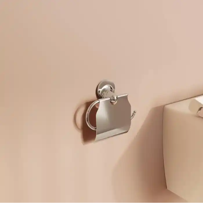 VitrA Marin A44945 Kapaklı Tuvalet Kağıtlığı, 10 x 10 x 10 cm; 360 gram, Krom