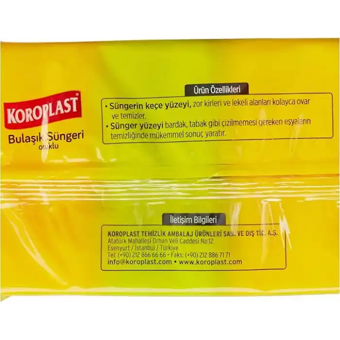 Koroplast Oluklu Bulaşik Süngeri 5li (1 x 5 Adet) 2li paket