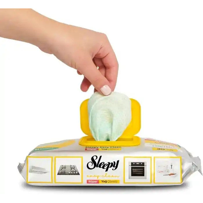 Sleepy Easy Clean Süper Yağ Çözücü Yüzey Temizlik Havlusu&Mendili 30 Yaprak 2li paket