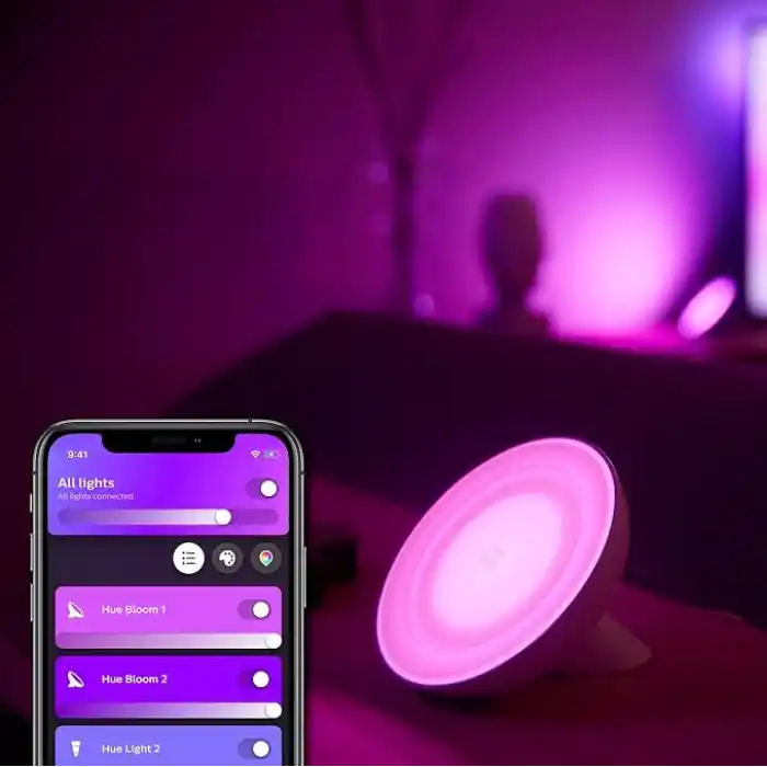 Philips Hue Bloom V4 Siyah Akıllı Led Masa Lambası, Bluetooth Özellikli - 25.000 Saat Ampul Kullanım Ömrü