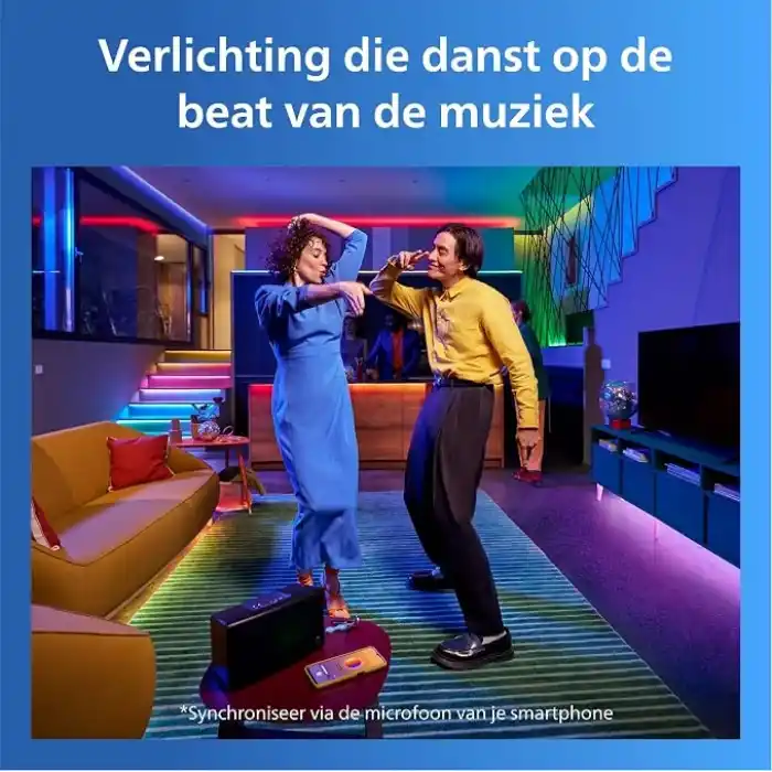 Philips Smart Lighting RGB-LED şerit, 5 m, Tip C, 16 milyon renk, ön ayar. Işık modları, kesilebilir, giriş. Kurulum, WiZ, Google Home, Alexa, Apple Home ile uyumlu, WLAN ile uyumlu