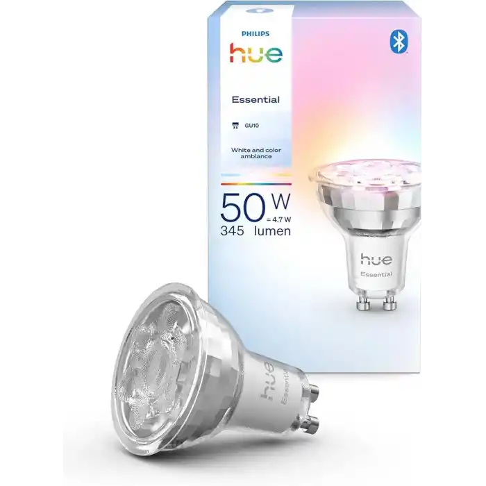 Philips Hue Essential 4.7W GU10 345 Lumen Renkli Akıllı Spot Ampul - 15.000 Saat Ampul Kullanım Ömrü
