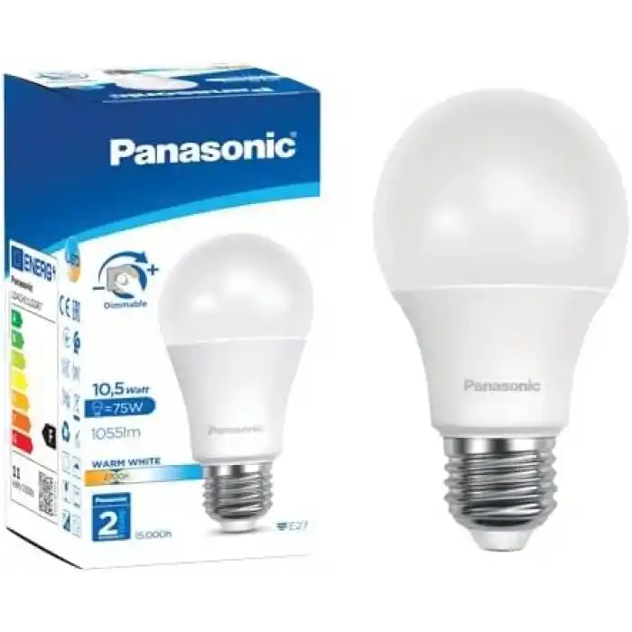 PANASONIC E27 LED DİMLi LAMBA, SARI IŞIK 10.5W 1055LM 2700K