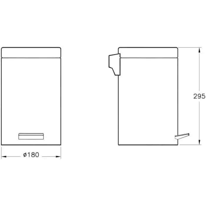 VitrA Arkitekta A44012 Çöp Kovası, Yavaş Kapanır, 4,5 L, Parlak Paslanmaz Çelik