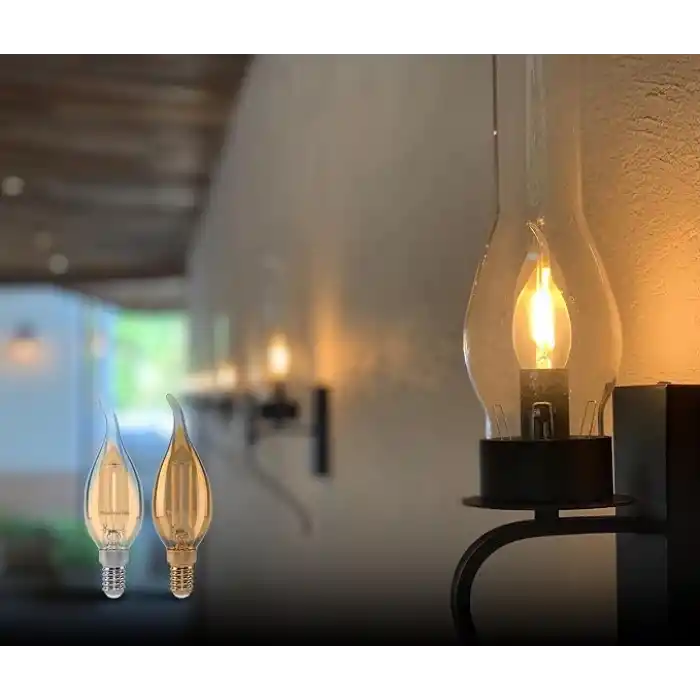 Panasonic Filament Ampul (Mum Tipi) E14 FLAME 4W 360LM 2000K Gold (Sıcak Sarı Işık)