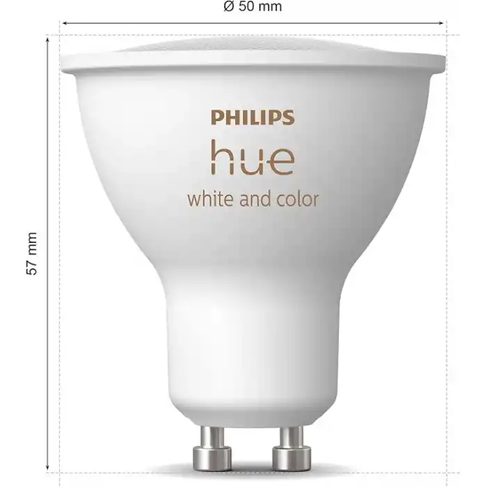 Philips Hue 4.2W Renkli Akıllı Spot Ampul GU10 Bluetooth uyumlu, Alexa, Apple Home ve Google Assistant ile sesli kontrol - 25.000 Saat Ampul Kullanım Ömrü