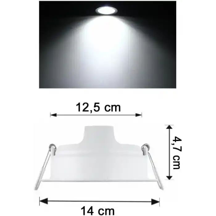 Philips 59464 Meson 12,5 W 1300 Lumen 6500K WH Gömme LED Spot, Beyaz Işı