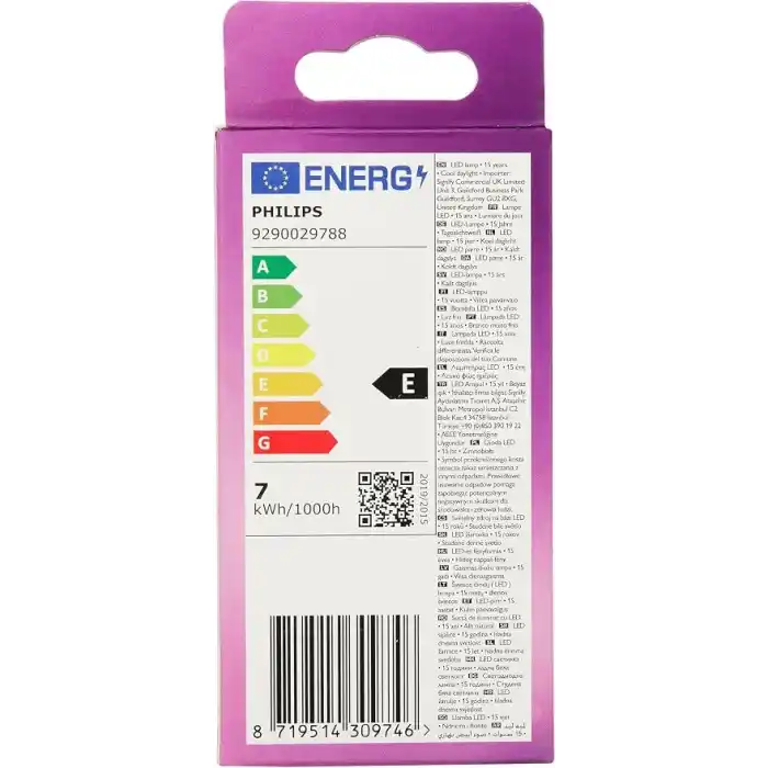 Philips LED 60W B38 E14 Mum Tipi Beyaz Işık Dim Edilmez Ampul