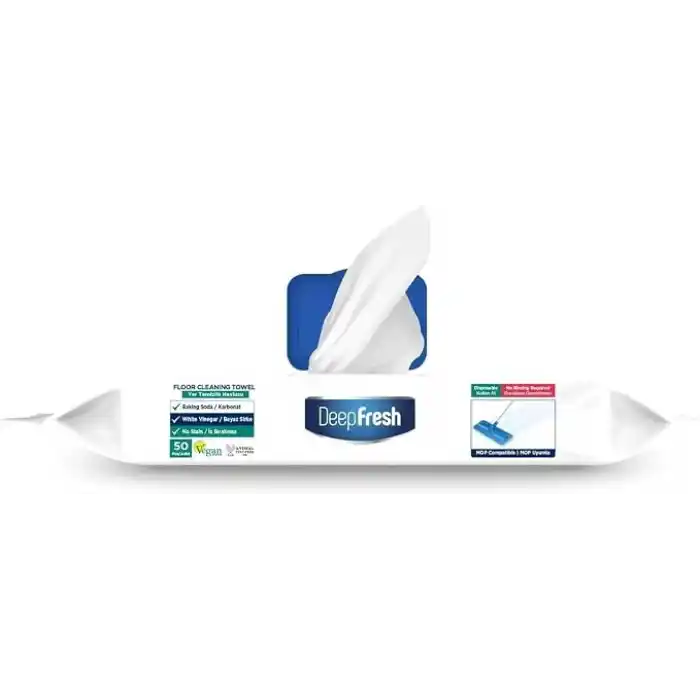 Deep Fresh Mop Uyumlu İz Bırakmaz Yer Temizleme Havlusu 50 Yaprak