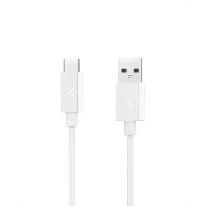 Spigen USB-A to USB-C 2 Metre Kablo 60W Güç/Hızlı Şarj / 480 Mbps Data Aktarım Hızı Type-C Ekstra Dayanıklı White - ACA08716