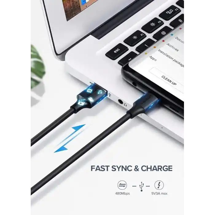 Ugreen USB Type-C Şarj ve Data Kablosu, 1 Metre, Beyaz