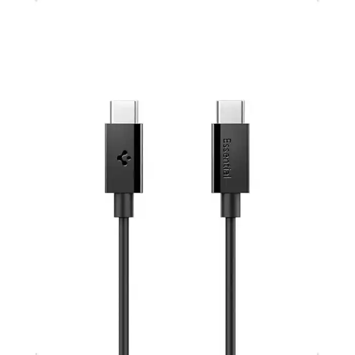 Spigen USB-C to USB-C 2 Metre Kablo 60W Güç/PPS 2.0 Desteği Super Hızlı Şarj / 480 Mbps Data Aktarım Hızı Type-C Ekstra Dayanıklı Black - ACA08720