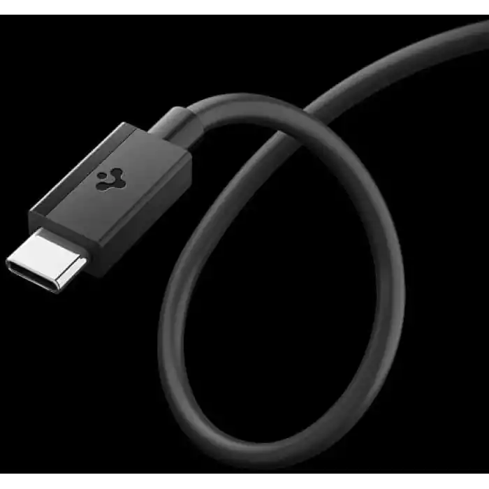 Spigen USB-C to USB-C 2 Metre Kablo 60W Güç/PPS 2.0 Desteği Super Hızlı Şarj / 480 Mbps Data Aktarım Hızı Type-C Ekstra Dayanıklı Black - ACA08720
