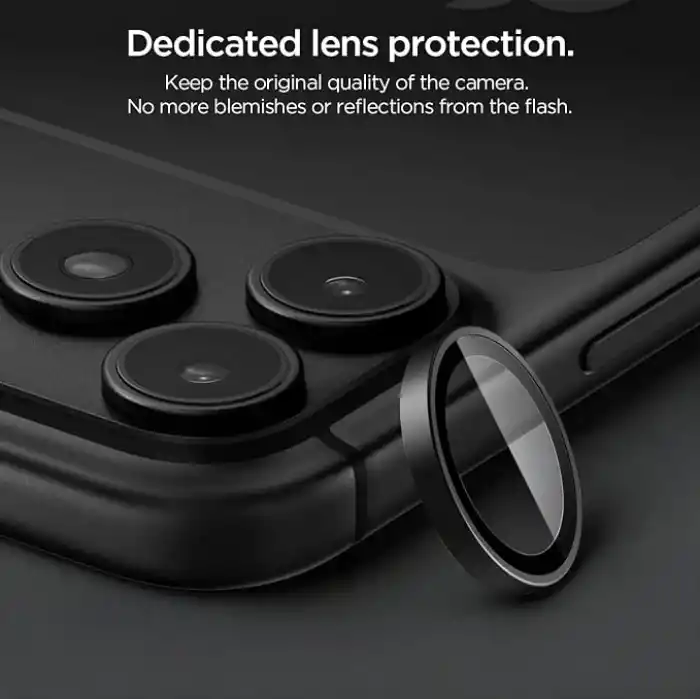 Spigen iPhone 18 Pro Max / 18 Pro ile Uyumlu Kamera Lens Koruyucu Cam Kolay Kurulum Glas.tR EZ Fit Optik Pro (2 Adet) Dark Gray - AGL12043