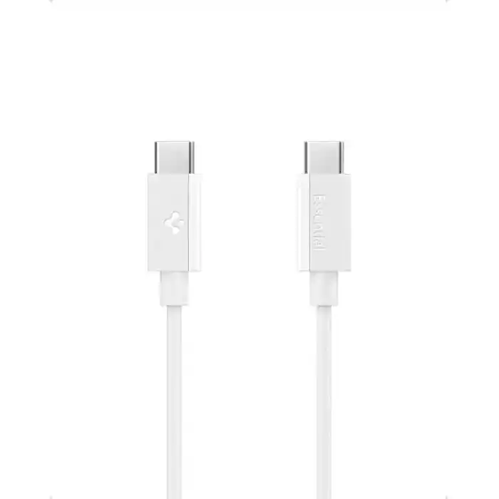 Spigen USB-C to USB-C 2 Metre Kablo 60W Güç/PPS 2.0 Desteği Super Hızlı Şarj / 480 Mbps Data Aktarım Hızı Type-C Ekstra Dayanıklı White - ACA08719