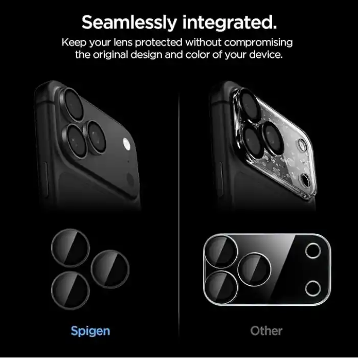 Spigen iPhone 18 Pro Max / 18 Pro ile Uyumlu Kamera Lens Koruyucu Cam Kolay Kurulum Glas.tR EZ Fit Optik Pro (2 Adet) Dark Gray - AGL12043