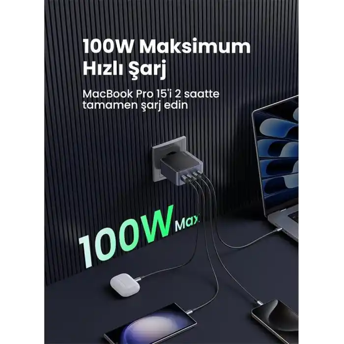 UGREEN Nexode S 100W 4-Port GaN Fast Charger EU Hızlı Şarj Adaptörü