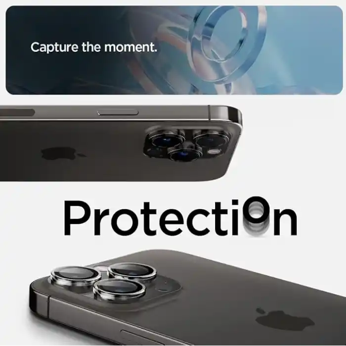Spigen iPhone 17 Pro/Pro Max / 16 Pro/16 Pro Max / 15 Pro/15 Pro Max ile Uyumlu Kamera Lens Koruyucu Cam Kolay Kurulum Glas.tR EZ Fit Optik Pro (2 Adet) Crystal Clear - AGL06914
