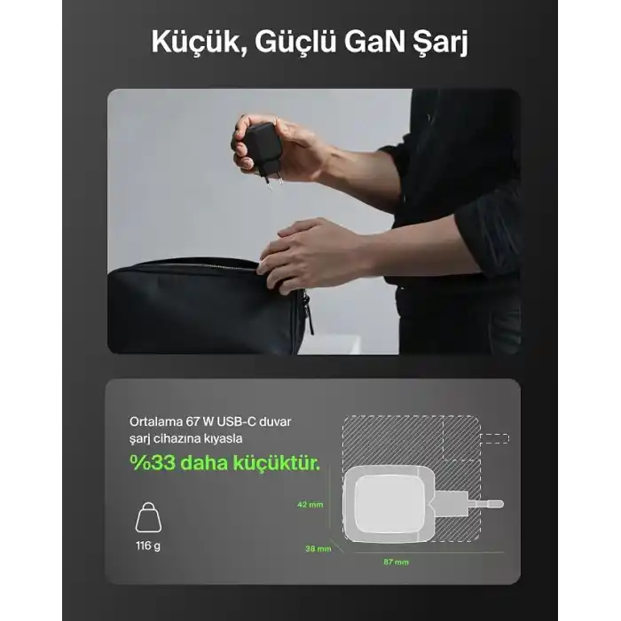 Belkin BoostCharge Pro 2 Portlu USB-C Şarj Cihazı 67 W, hızlı şarj