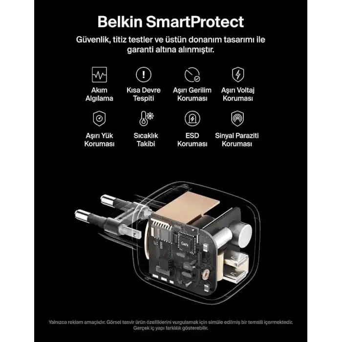 Belkin BoostCharge Pro 2 Portlu USB-C Şarj Cihazı 67 W, hızlı şarj