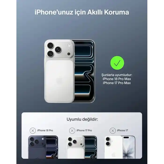 Dahili Stantlı Belkin Clear iPhone 18 Pro Max/17 Pro Max Kılıfı