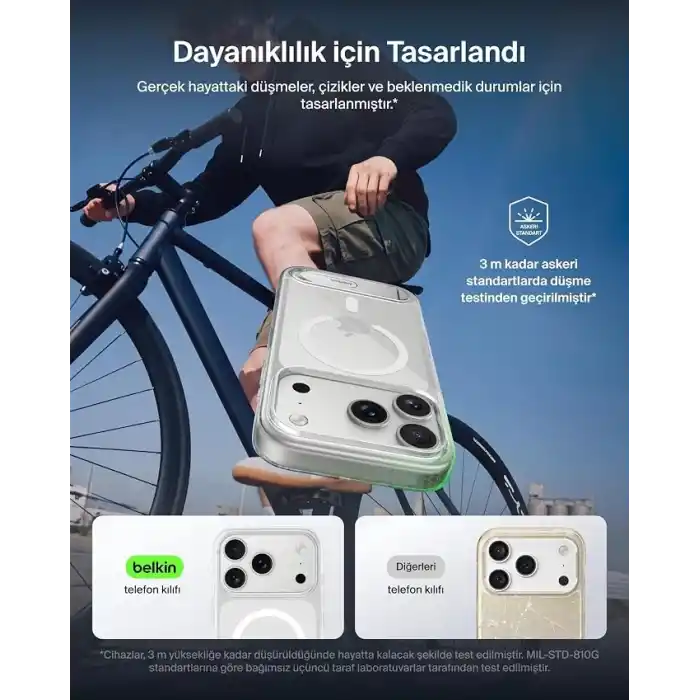 Dahili Stantlı Belkin Clear iPhone 18 Pro Max/17 Pro Max Kılıfı