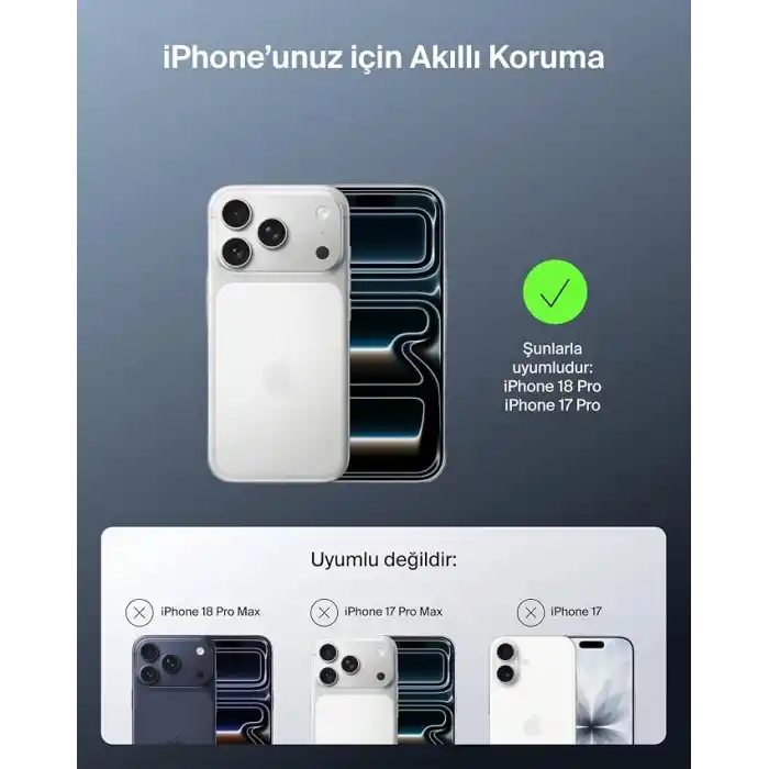 Belkin Dahili Standlı Şeffaf iPhone 18 Pro / 17 Pro Kılıfı