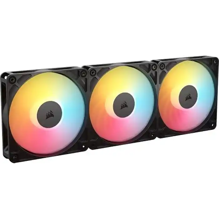CORSAIR RS120-R ARGB 120mm PWM Ters Yapraklı Kasa Fanı Üçlü Paket - Siyah (CO-9050196-WW)