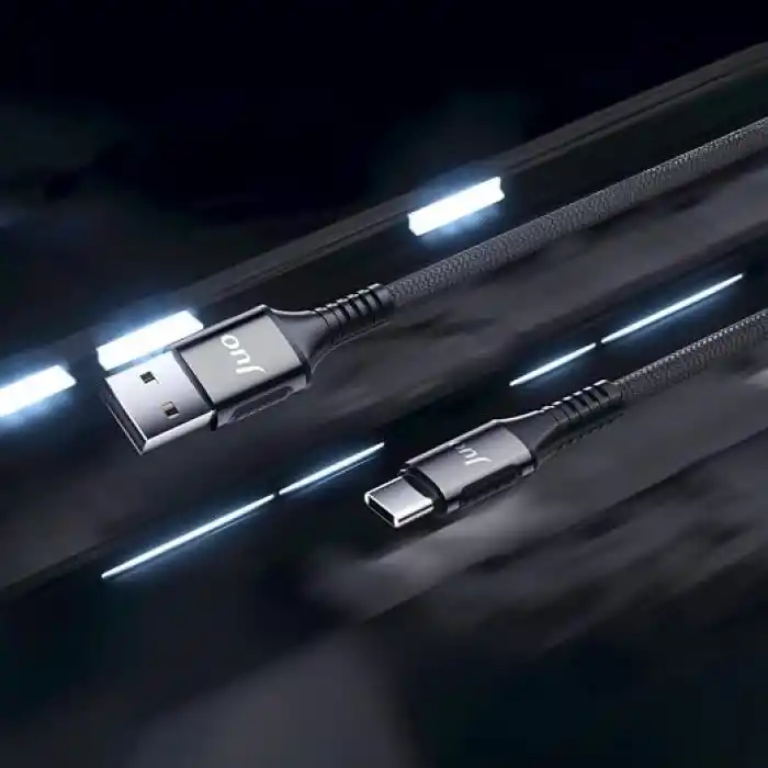 Juo 66W USB-A to Type-C Örgülü Hızlı Şarj ve Data Kablosu 2 Metre