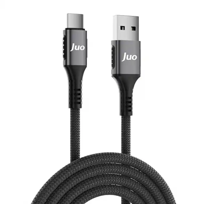 Juo 66W USB-A to Type-C Örgülü Hızlı Şarj ve Data Kablosu 2 Metre