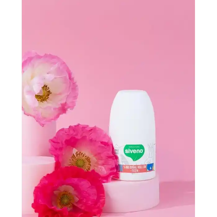 Siveno%100 Doğal Roll On Teen Girl Genç Kız Deodorant Ter Kokusu Önleyici Bitkisel Leke Bırakmayan Vegan 50 ml