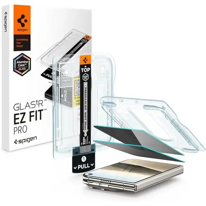 Spigen iPhone Duo ile Uyumlu Hayalet Ekran Koruyucu Cam Kolay Kurulum Glas.tR EZ Fit Pro Privacy (2 Adet) - AGL12009