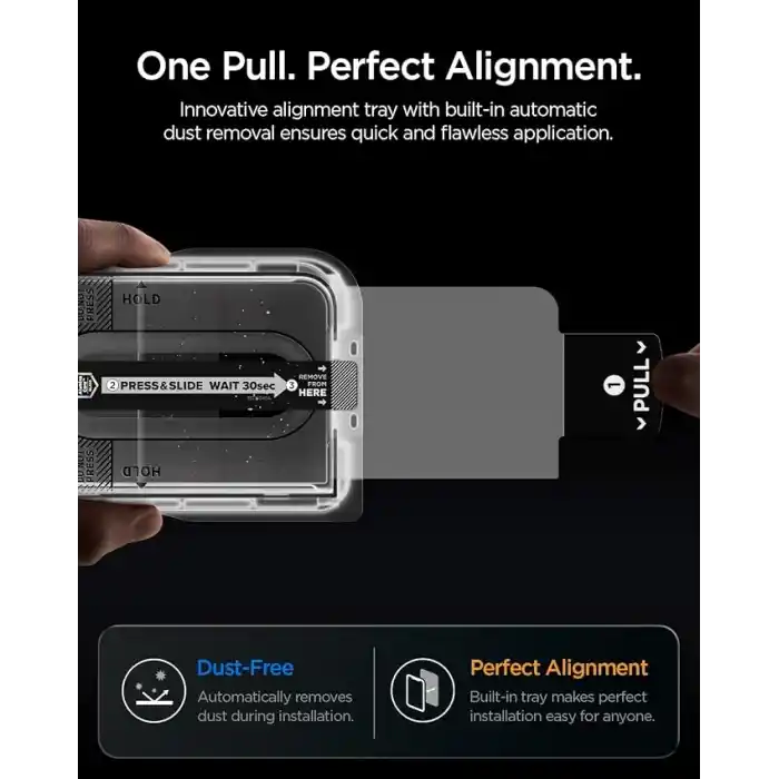 Spigen iPhone Duo ile Uyumlu Hayalet Ekran Koruyucu Cam Kolay Kurulum Glas.tR EZ Fit Pro Privacy (2 Adet) - AGL12009