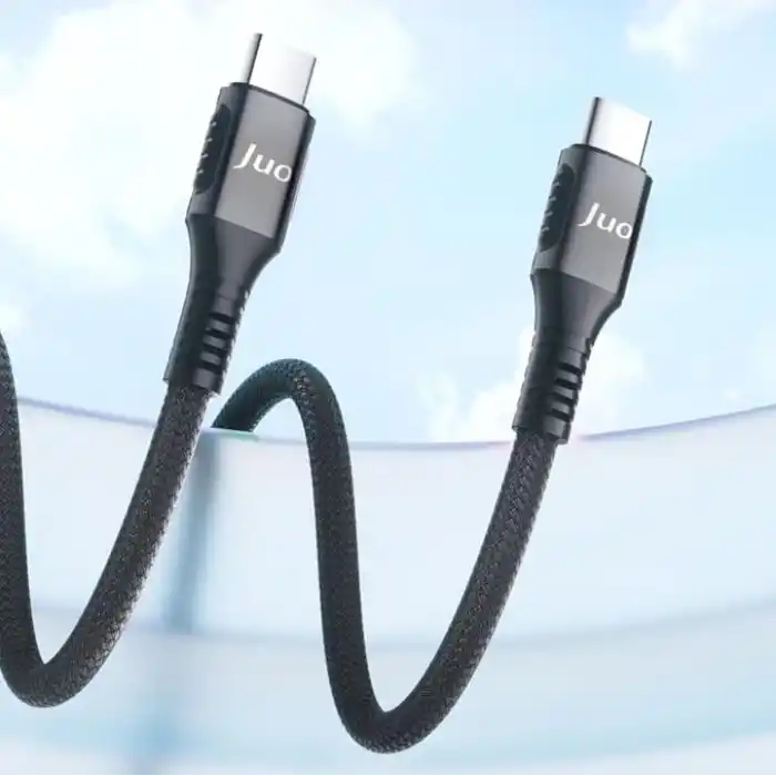 Juo 60W USB Type-C to Type-C Örgülü PD Hızlı Şarj ve Data Kablosu 2 Metre